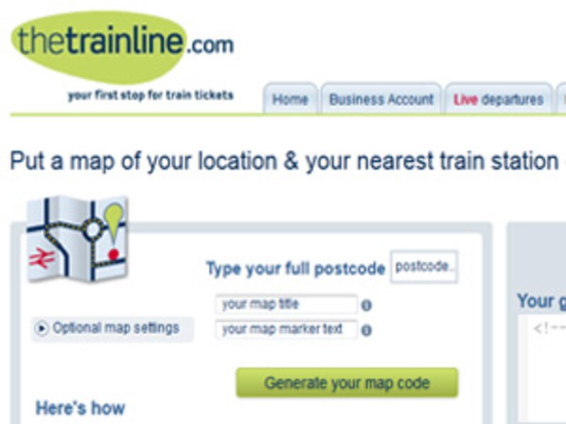 Propellernet develops ‘find us’ mapping widget for thetrainline.com