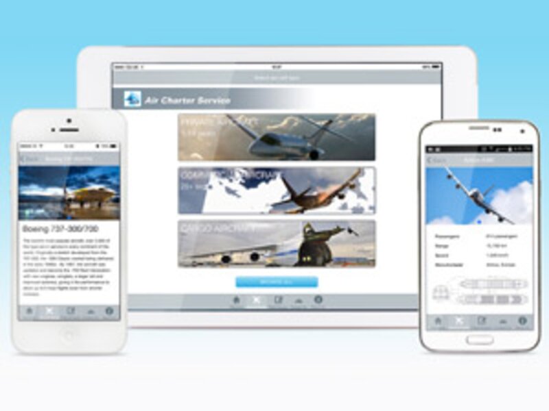 New app allows aircraft chartering by mobile and tablet