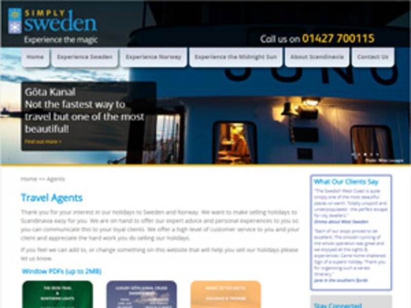 Simply Sweden creates dedicated web page for travel agents