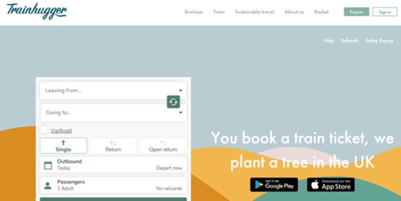 Trainhugger launches vowing to plant a tree for every journey booked