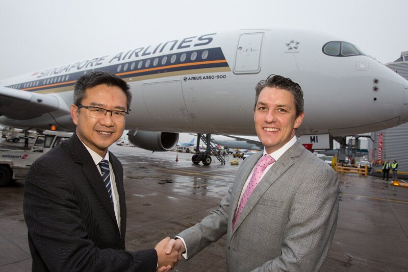Singapore Airlines’ next generation Airbus aircraft takes off from Manchester