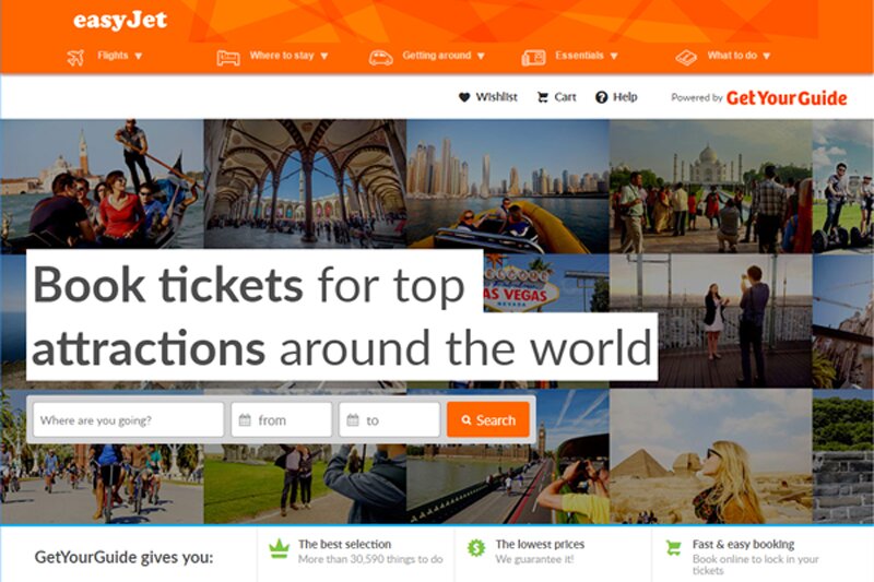 EasyJet to offer Tours and excursions through GetYourGuide hook up