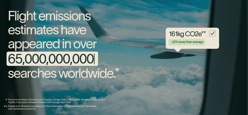 Flight emissions data shown in over 65 billion searches worldwide